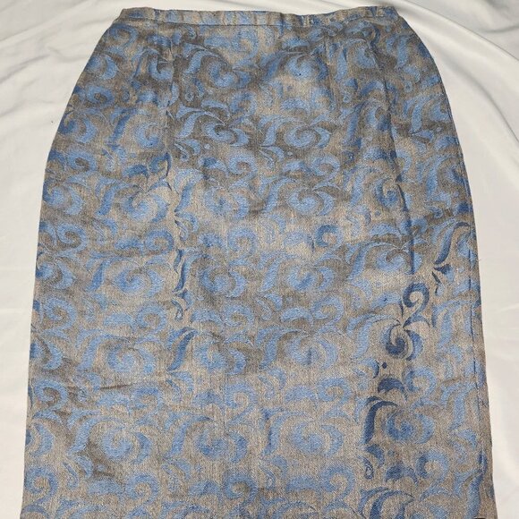 Harvē Benard Blue/Silver Pencil Skirt Size 8 - Picture 1 of 5